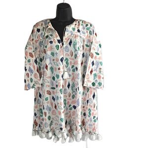 Roller Rabbit Under the Sea Pajamas Women's Sz S Seersucker Gown Mini Coastal